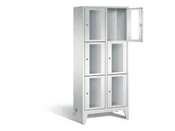 lockerkast 1850x810x500mm 2x3 vakken Cilinderslot Poten, RAL7035