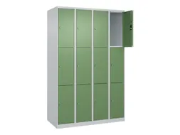 lockerkast,HxBxD 1850x1200x500mm,4x3vakken,vak B 300mm,cil.-slot