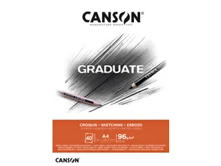 Schetspapier Canson Graduate Sketch 40vel 96gr A4 natuurlijk wit - 1