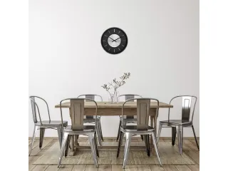Wandklok NeXtime Retro II 25cm zwart/zilver metaal - 5