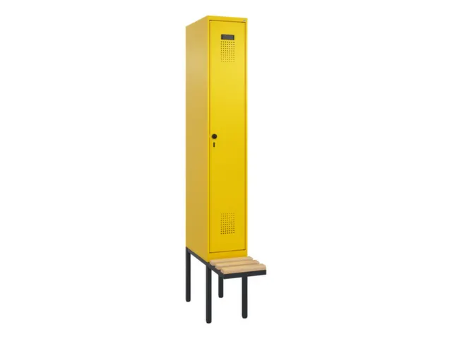locker met bank,voor scheiding van kleding,HxBxD 2120x300x815mm,1vak