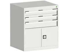 ladekast HxBxD 900x800x750mm 3laden RAL7035 front RAL7035