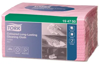 Poetsdoek HACCP Doek 194750 Rood W8 1-laags Folded - 1