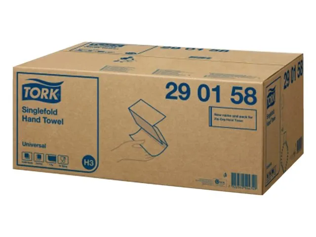Handdoek Tork Zigzag 1-laags Universal Wit 290158 15x266 Stuks