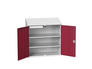 lessenaarkast 1130x1050x550mm 2 legborden 1 lade RAL7035+RAL3004 - 1