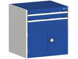 ladekast HxBxD 800x800x525mm 2laden RAL7035 front RAL5010