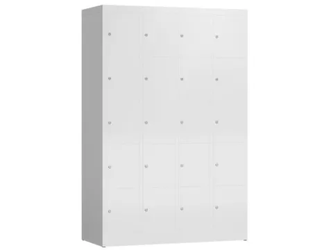 Lockerkast 1800x1185x500mm 4x5 vakken cilinderslot, sokkel, RAL9003