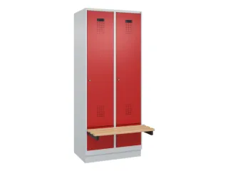 locker met bank,HxBxD 1950x800x815mm,2vak,vak B 400mm,cilinderslot - 2