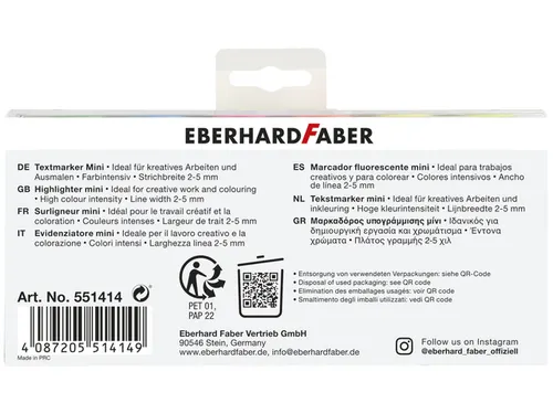 Markeerstift Eberhard Faber mini neon etui 6 stuks