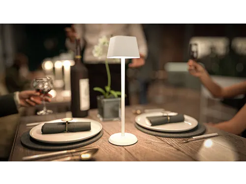 Securit Tafellamp Georgina LED Wit oplaadbaar USB dimbaar