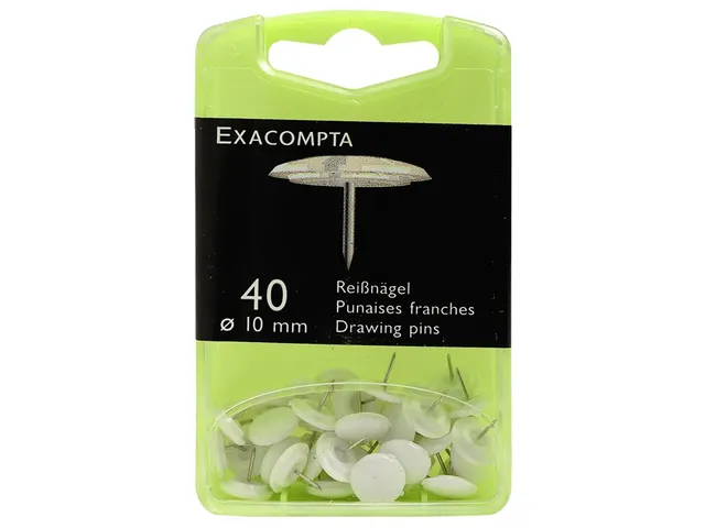 Doos met 40 punaises - punthoogte 7mm - 10mm diameter-Wit