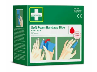 Bandage Cederroth Soft Foam blauw 6cmx4.5m - 3