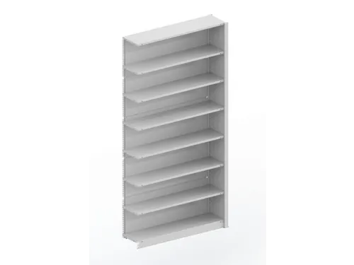 kantoorstelling aanbouwveld HxBxD 2550x1256x335mm 7 OH Stalen Ral7035
