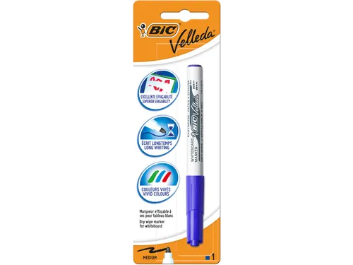 Bic Velleda whiteboardmarker 1741, blauw, op blister