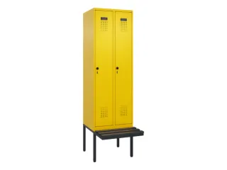 locker met bank,HxBxD 2120x600x815mm,2vak,vak B 300mm,draaigrendel - 2