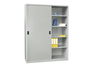 schuifdeurkast,HxBxD 1950x1500x500mm,RAL7035,front RAL7035 - 2