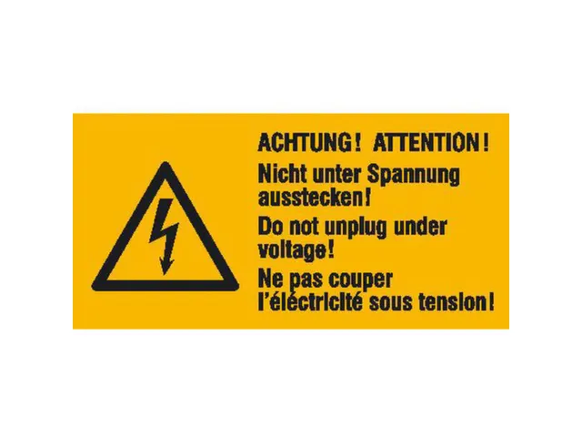 waarschuwings-combibord,Let op! Niet onder spanning uitsteken/,PVC