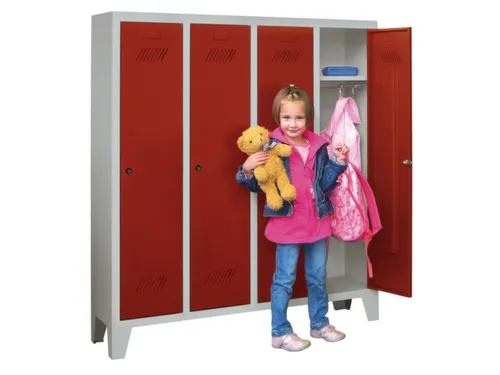 lockerkast v. kinderen,HxBxD 1300x1030x300mm,RAL7035,front RAL3000