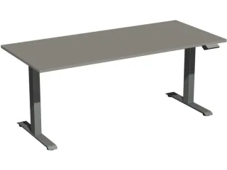 Elektrisch ihv bureau,HxBxD 730-1230x1800x800mm,blad onyxgrijs - 1