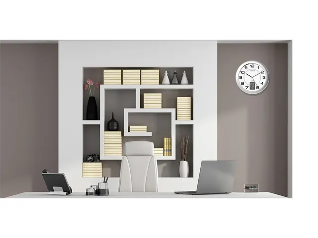 Horloge murale Unilux Instinct Ø30,5cm gris argenté/blanc