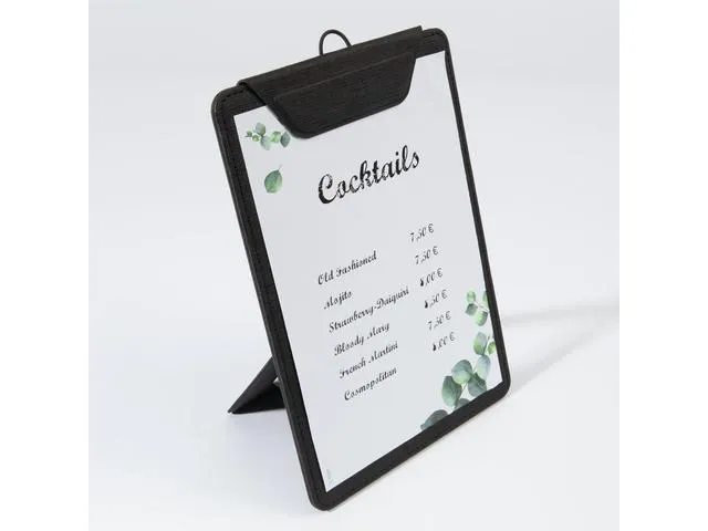 Porte-menu Sigel noir plastique A5