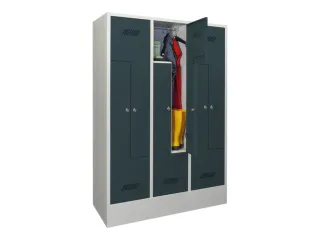 Z-garderobekast,HxBxD 1850x1200x500mm,RAL7035,front RAL7016 - 2