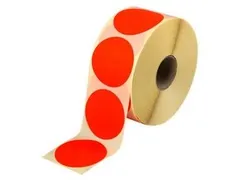 Etiket Rond Fluor Rood 35mm Op rol 2000 Stuks