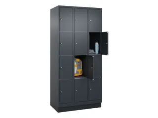 lockerkast,HxBxD 1950x900x500mm,3x4vakken,vak B 300mm,cil.-slot,sokkel - 1