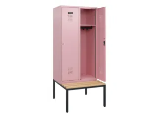 locker met bank,HxBxD 1950x800x815mm,2vak,vak B 400mm,cilinderslot - 1