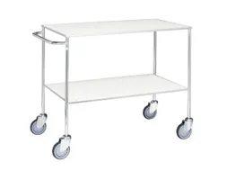 Tafelwagen,Draagverm. 150Kg,2Xstaalplaat,Staaletage,Zilverkleurig