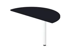 aanbouwtafel,i.h.v.,HxBxD 720-840x1200x600mm,halfrond,CC-zwart