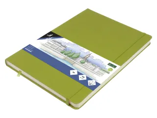Schetsboek Kangaro A4 lime green PU HC 80 vel 140gr roomwit met elasti - 2