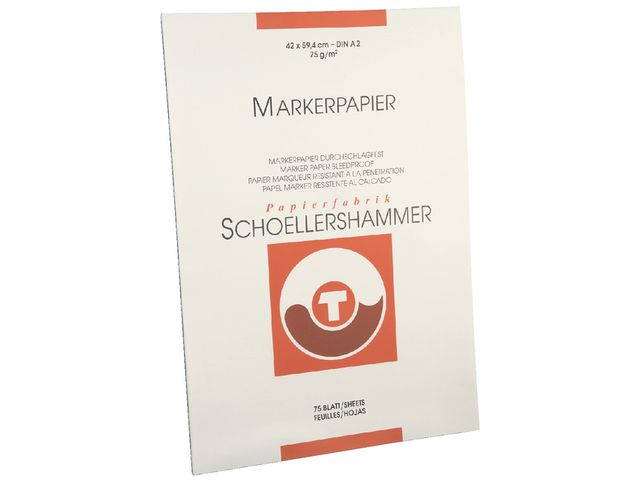 Bloc papier marqueur Schoellershammer A2 75g blanc