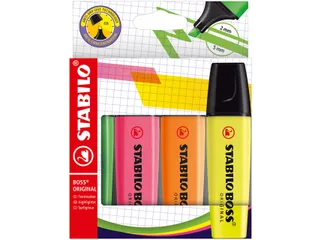 Markeerstift STABILO BOSS Original 70/4 assorti etui à 4 stuks - 1