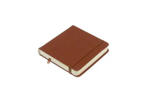 Schetsboek Kangaro 12x12cm cognac PU HC 80 vel 140gr roomwit met elast