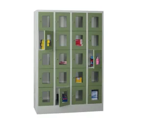 lockerkast,HxBxD 1850x1200x500mm,4x5vakken,RAL7035,front RAL6011 - 2