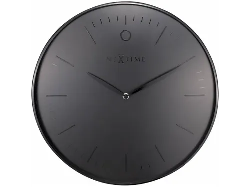 Wandklok NeXtime Glamour Ø40cm metaal zwart streepaanduiding