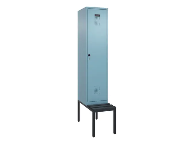 locker met bank,voor scheiding van kleding,HxBxD 2120x400x815mm,1vak