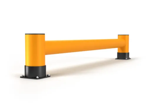 aanrijdbeveiligingsplank,enkele plank,HxL 400x2500mm,HDPE,geel/zwart