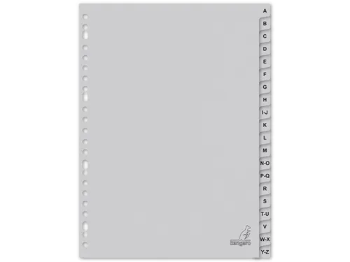 Tabblad ECO Kangaro A4 letters 180 grams grijs karton 23-gaats 20-deli