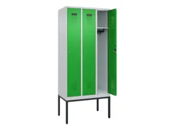 locker,HxBxD 2120x900x500mm,3vak,vak B 300mm,cil.-slot,voetonderstel
