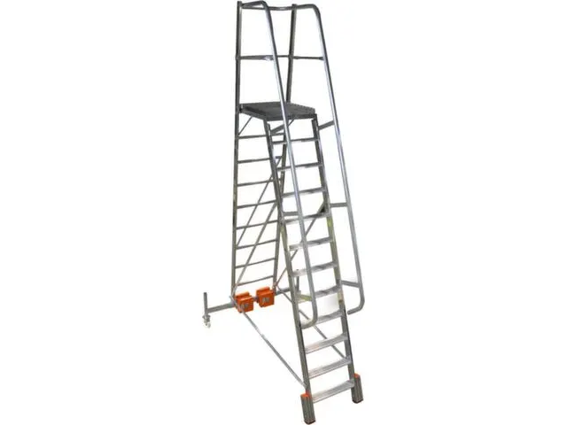 verrijdbare treden-platformladder,eenzijdig,12trede(n),stand H 2,75m