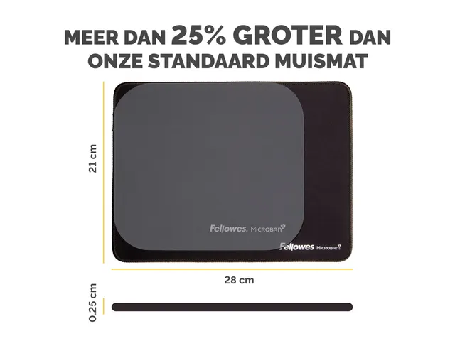 Muismat Fellowes Breyta XL zwart 21x28cm