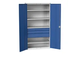 universele kast,HxBxD 2000x1050x550mm,4xStalen bodem,3lade(n)