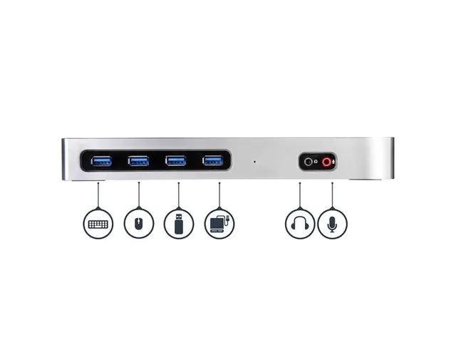 Dual-4K Docking Station Met 6 X Usb C / Usb 3.0 Poorten