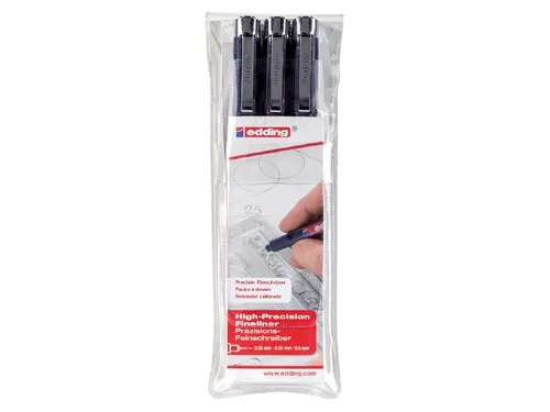 Fineliner edding 1800 zwart assorti set
