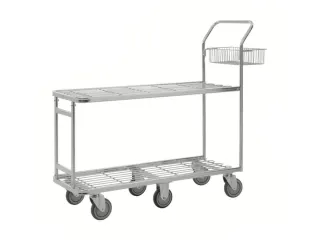 duwbeugelwagen,draagverm. 400kg,laadvl. LxB 1080x415mm,draadgaasplaat - 1