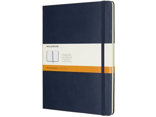 Notitieboek Moleskine XL 190x250mm lijn hard cover sapphire blue