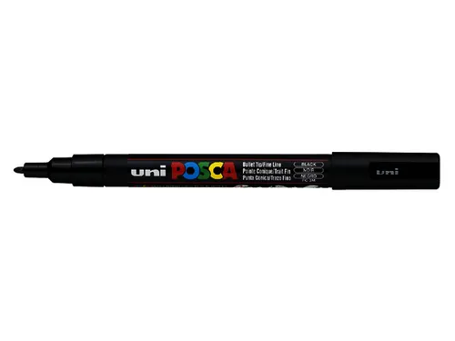 Verfstift Posca PC3M Fijne punt 0,9-1,3mm Zwart