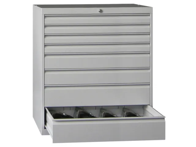 ladekast HxBxD 1000x1023x600mm 8laden RAL7035 front RAL7016